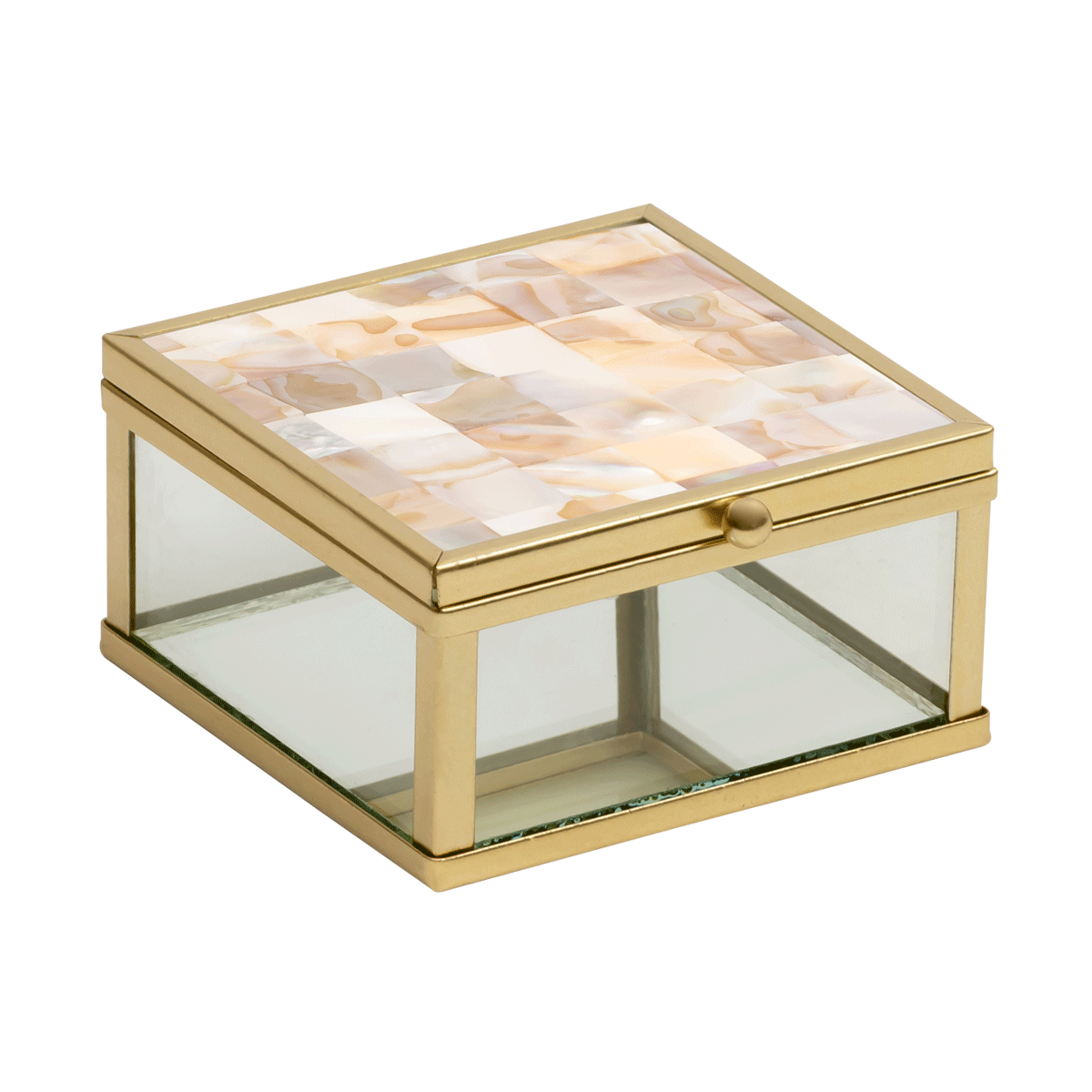 

Pearl deco box beige 8x8x5 cm