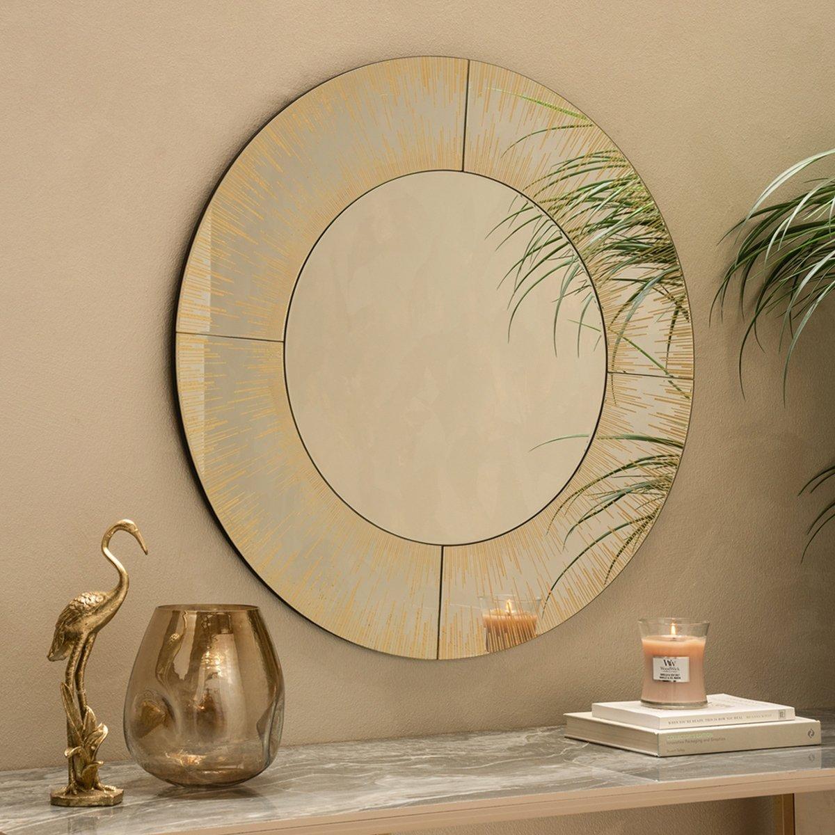 

Iris round mirror gold 80x80x1. 3 cm