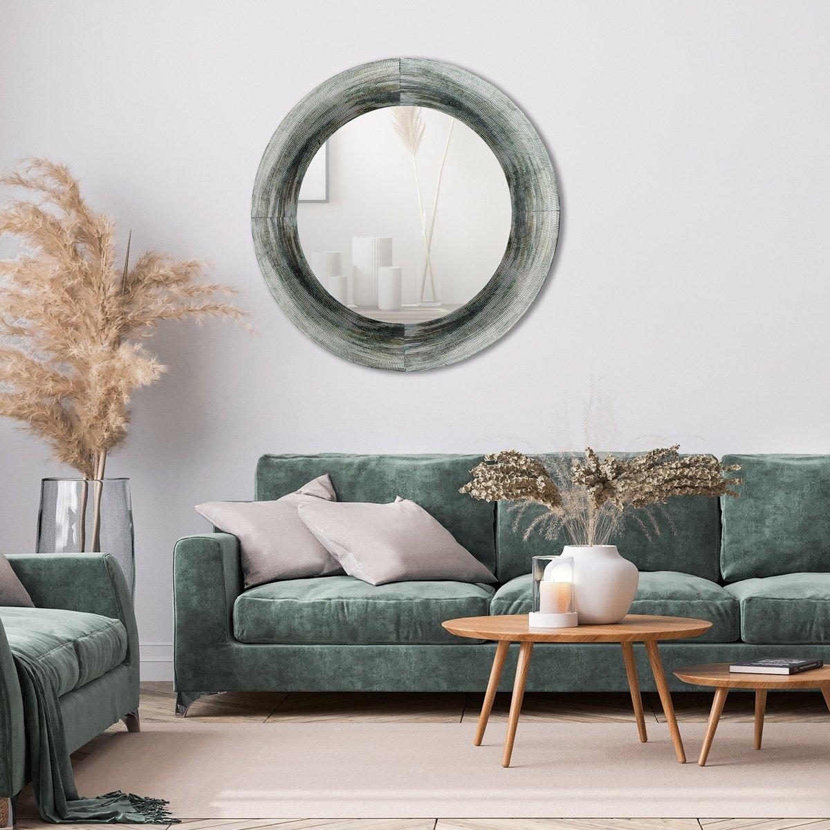 

Python round mirror grey 80x80x1. 3 cm