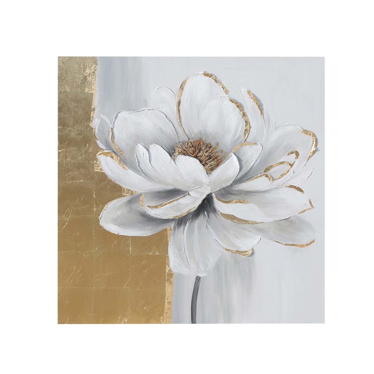 

Peony oil canvas gold 100x100 cm