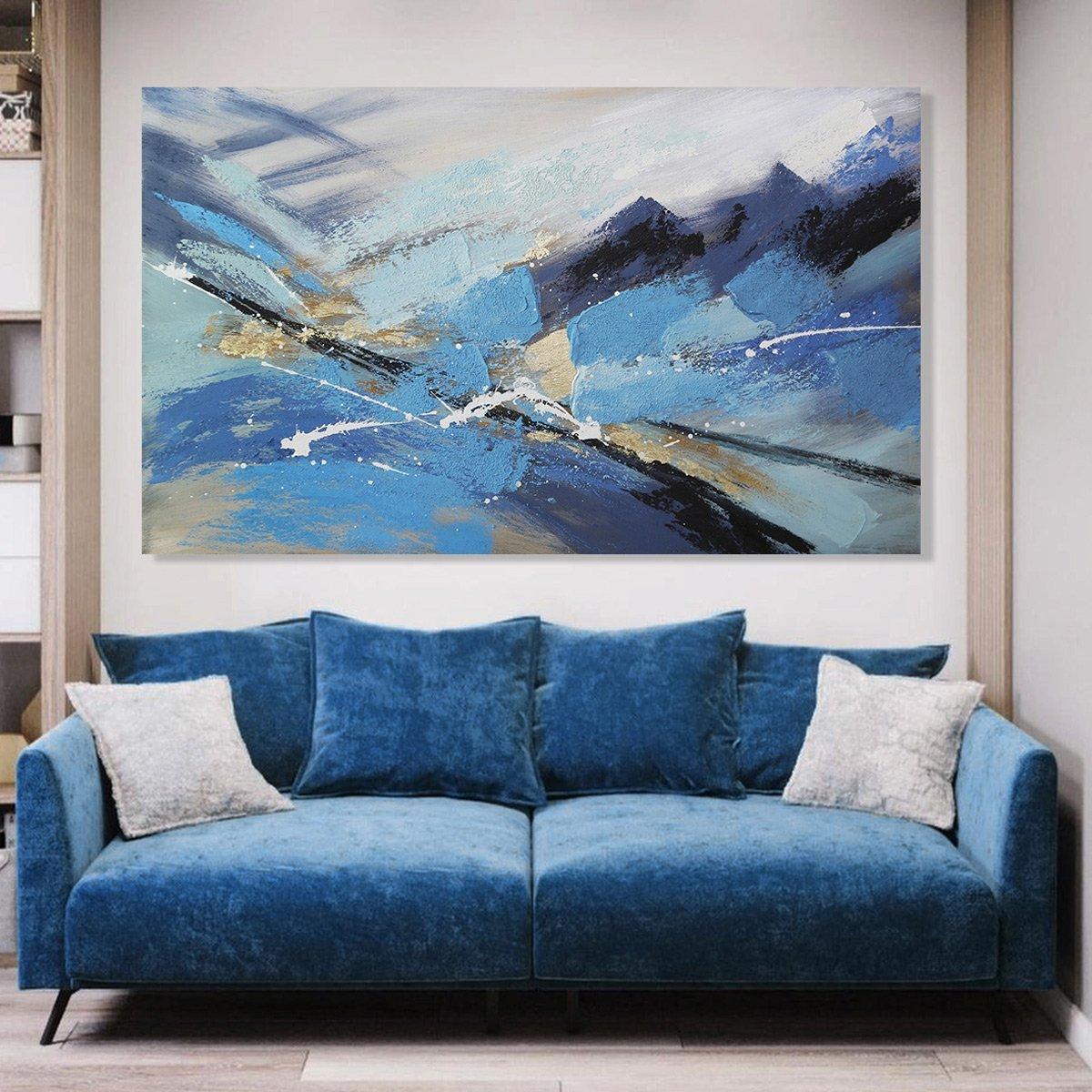 

River oil canvas green 150x90 cm