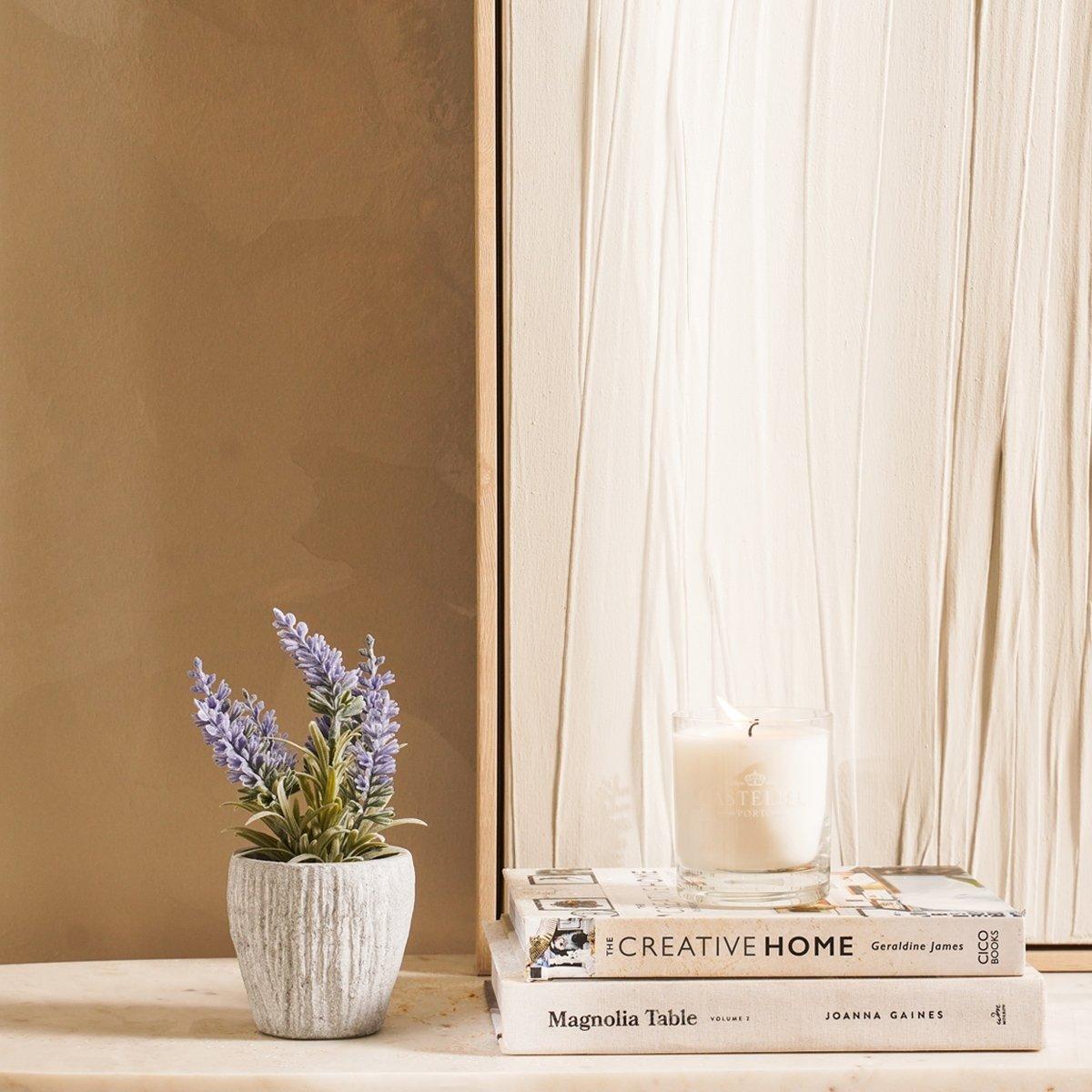 

Artificial lavender potted plant grey 23 cm