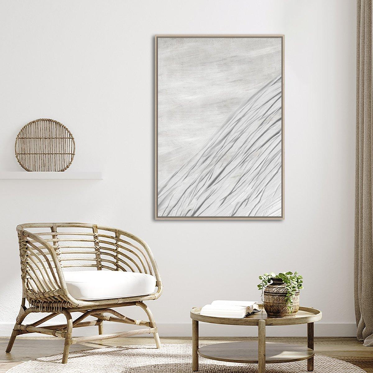 

Silky pleated framed art grey 70x100 cm