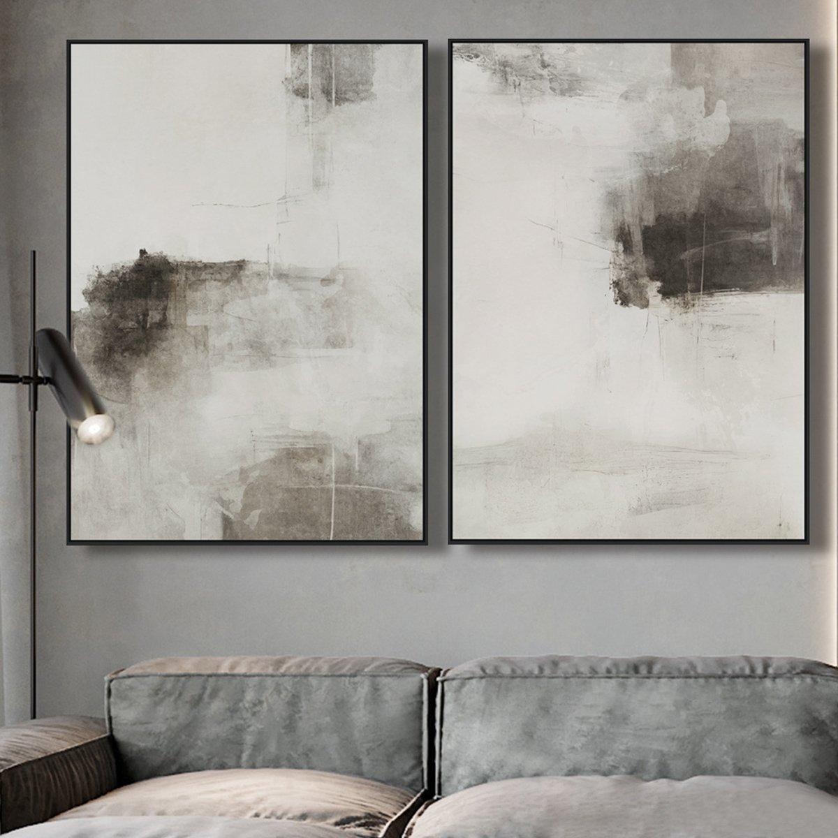 

Fog framed art black set of 2pcs 75x100 cm