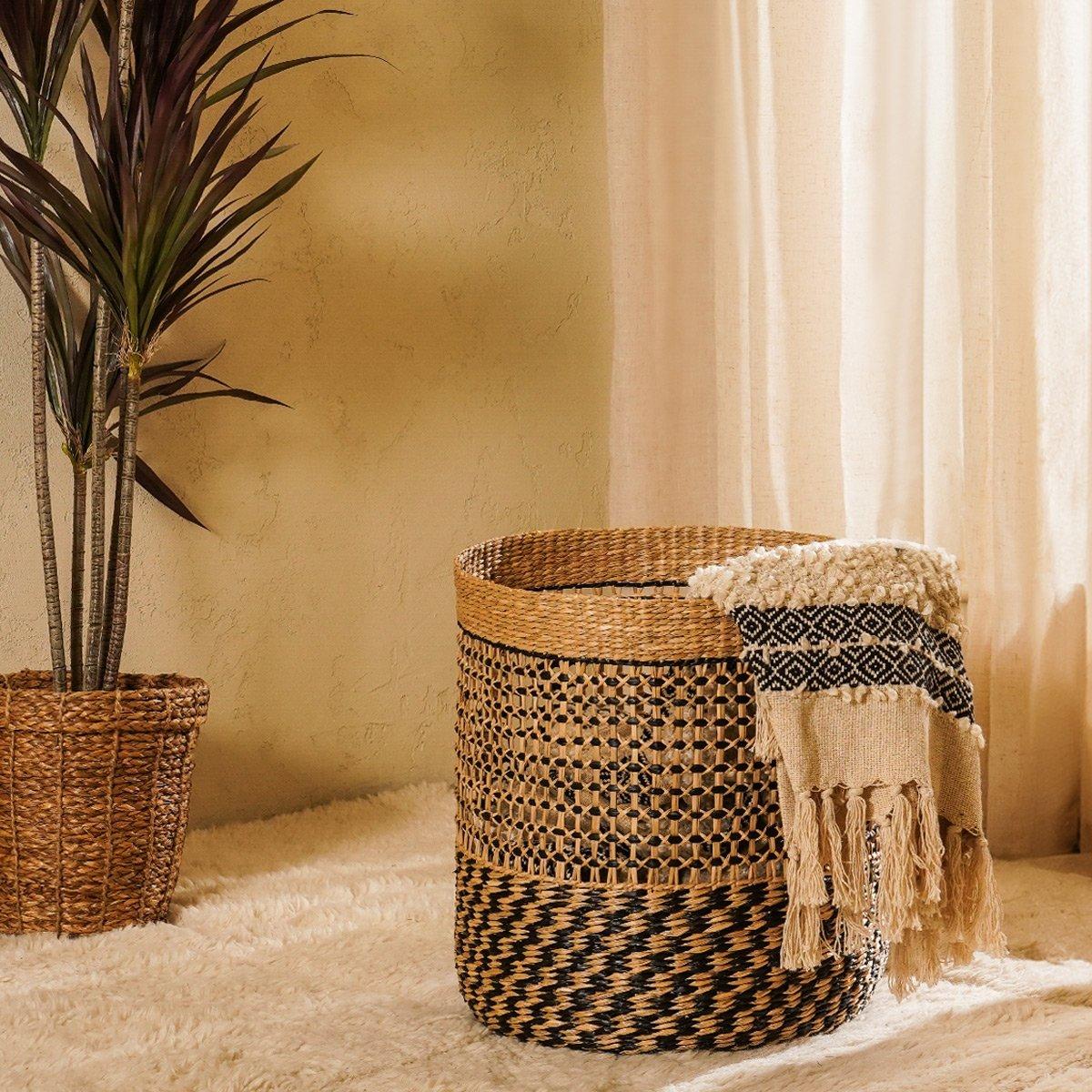 

Grid storage basket black 40x40 cm