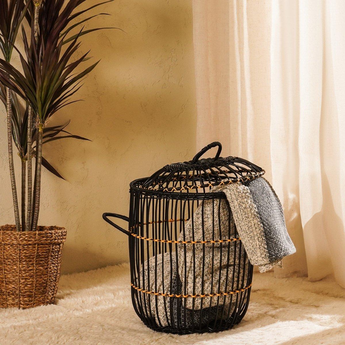 

Aqua laundry hamper black 35x45 cm