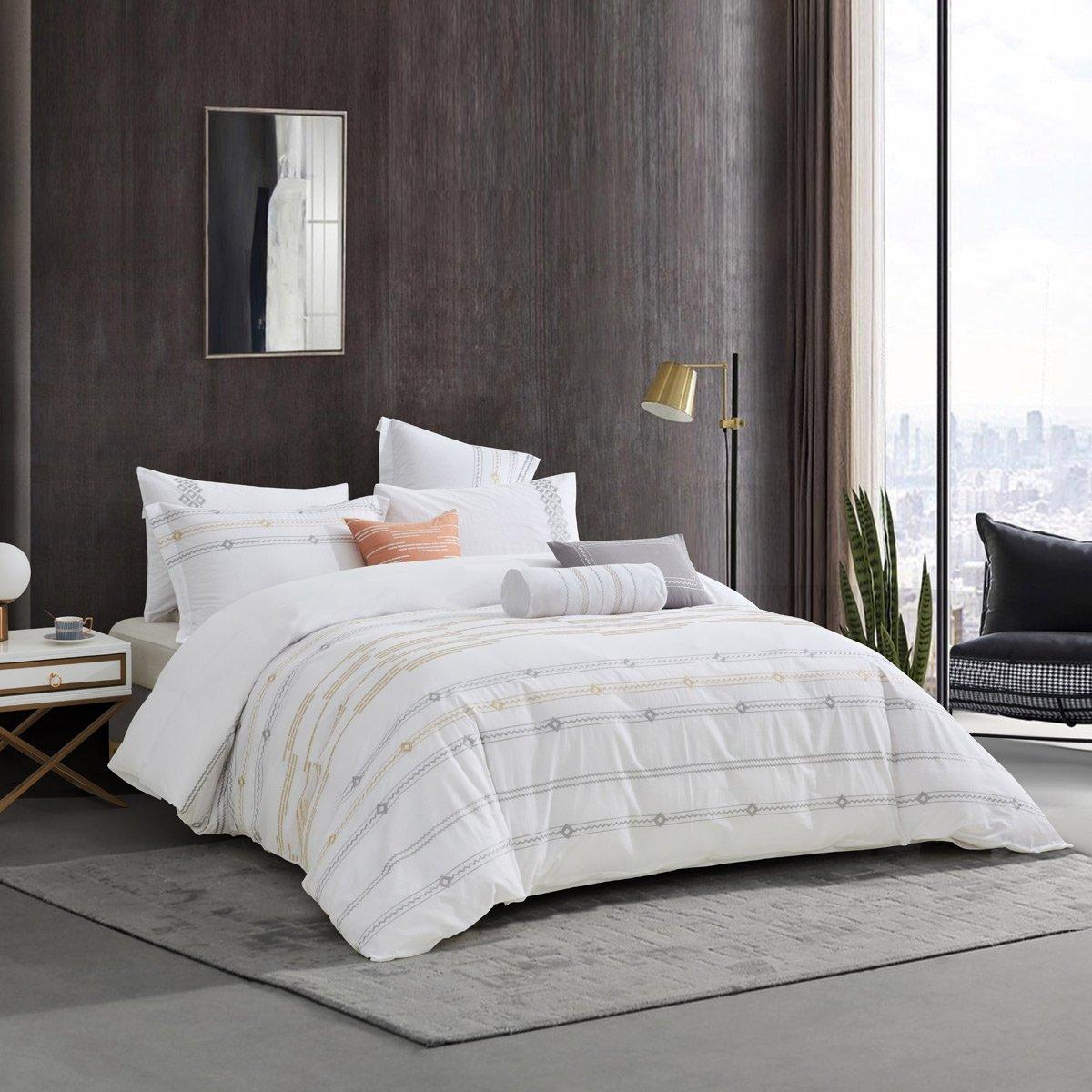 

Deema 8 pcs embroidered comforter set champagne 260x270 cm