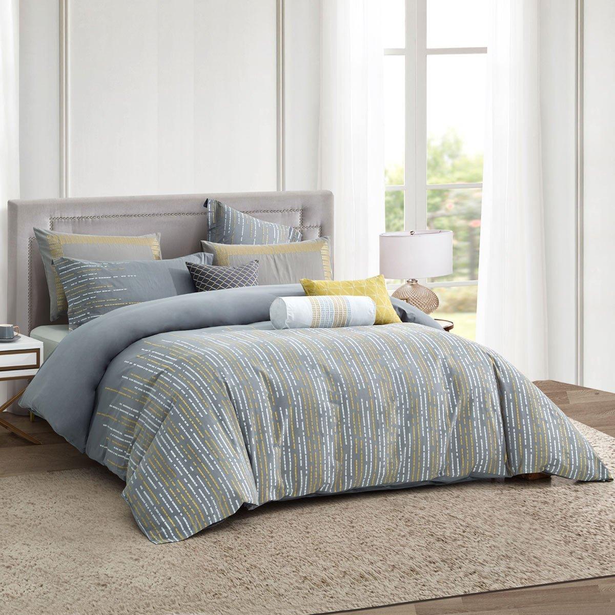 

Ibiza 8 pcs embroidered comforter set grey 260x270 cm