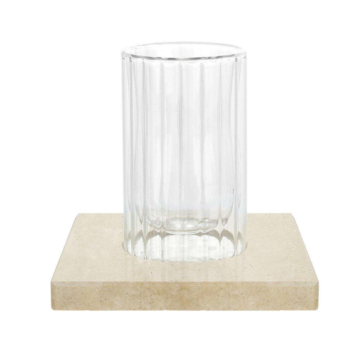 

Ribbed double wall istikanah set 6pcs beige