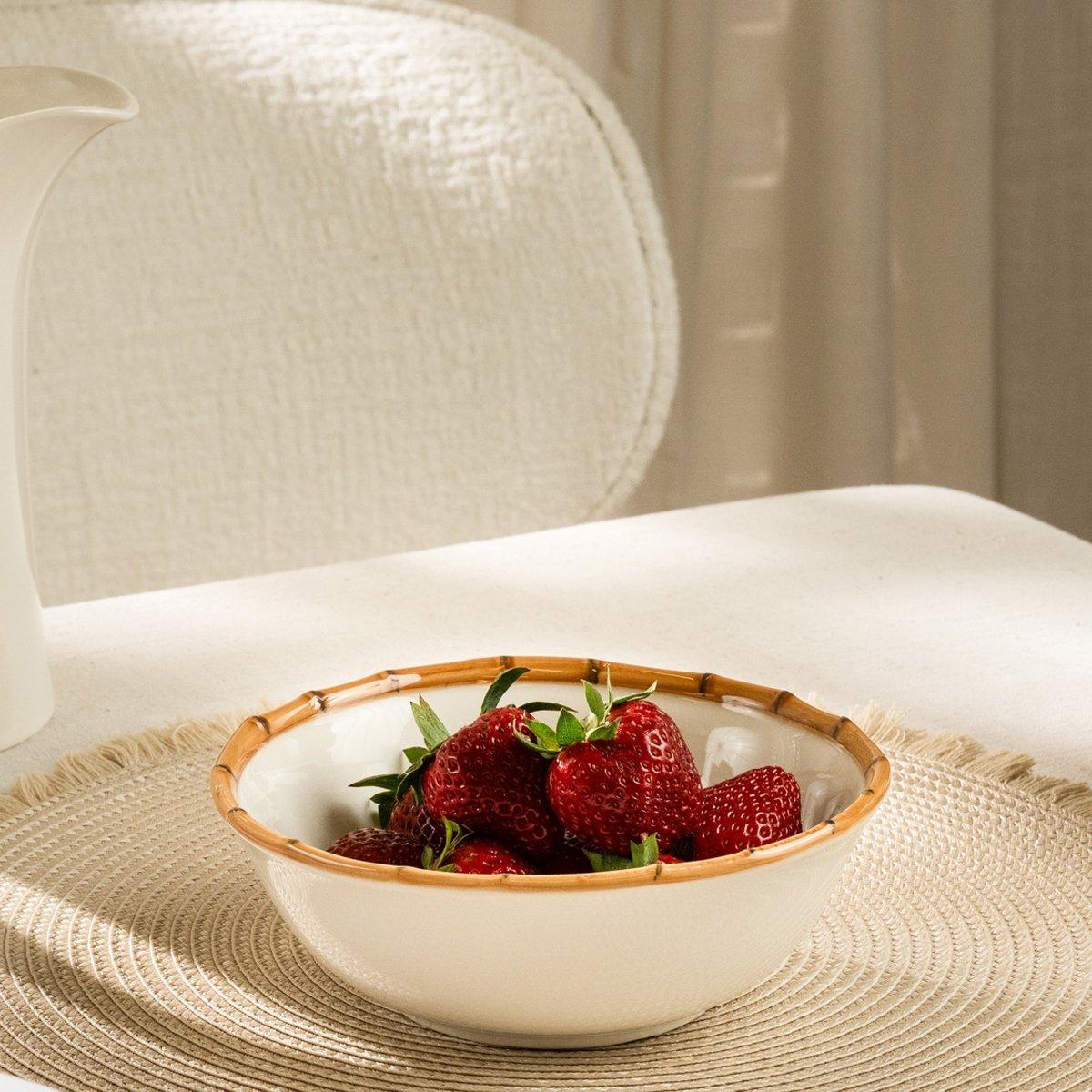 

Bamboo dinner bowl beige 17. 5 cm