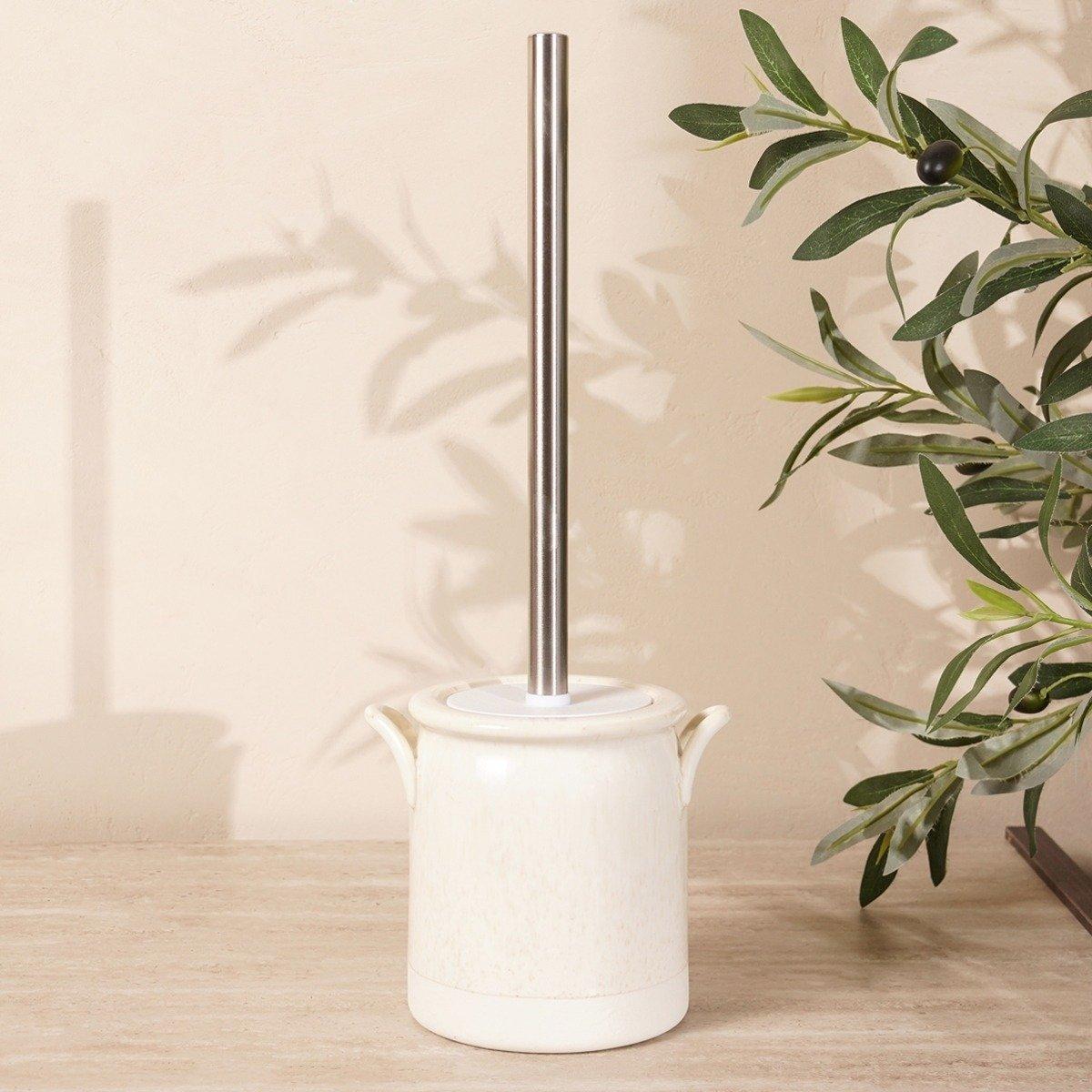 

Farm ceramic toilet brush holder cream