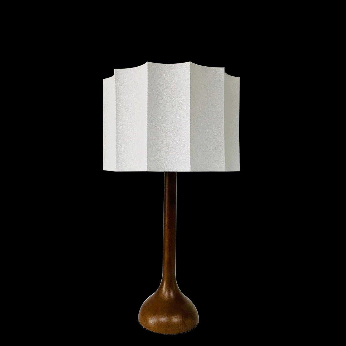 

Flute wood table lamp white d30 x h55 cm