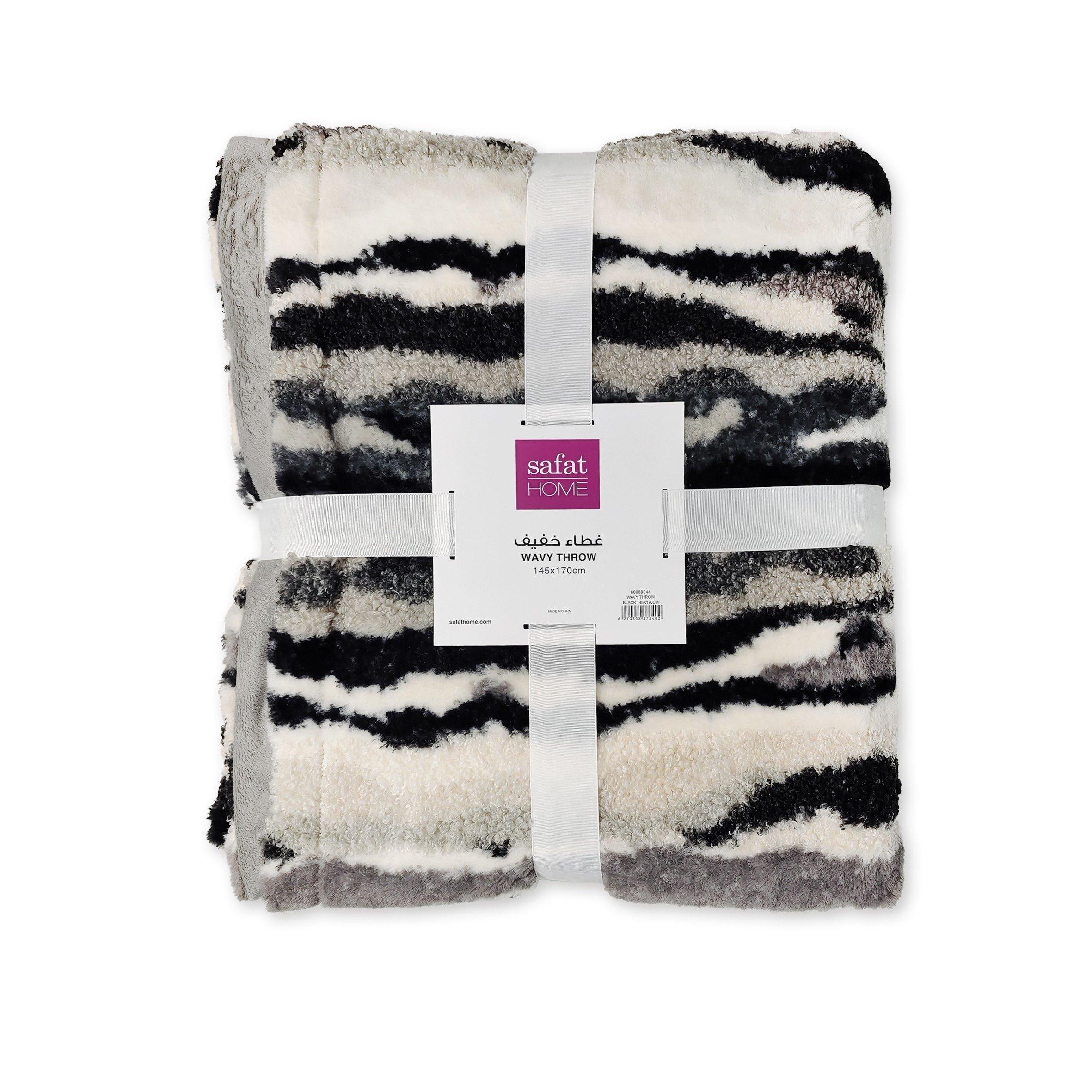 

Wavy throw black 150x170 cm