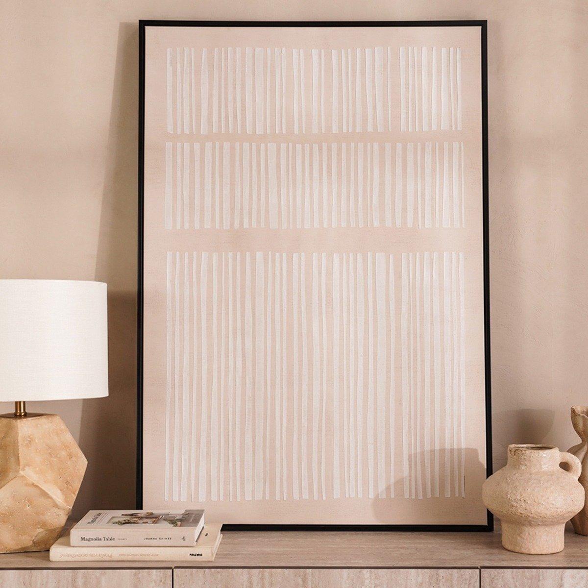 

Rattan framed art beige 80x120 cm