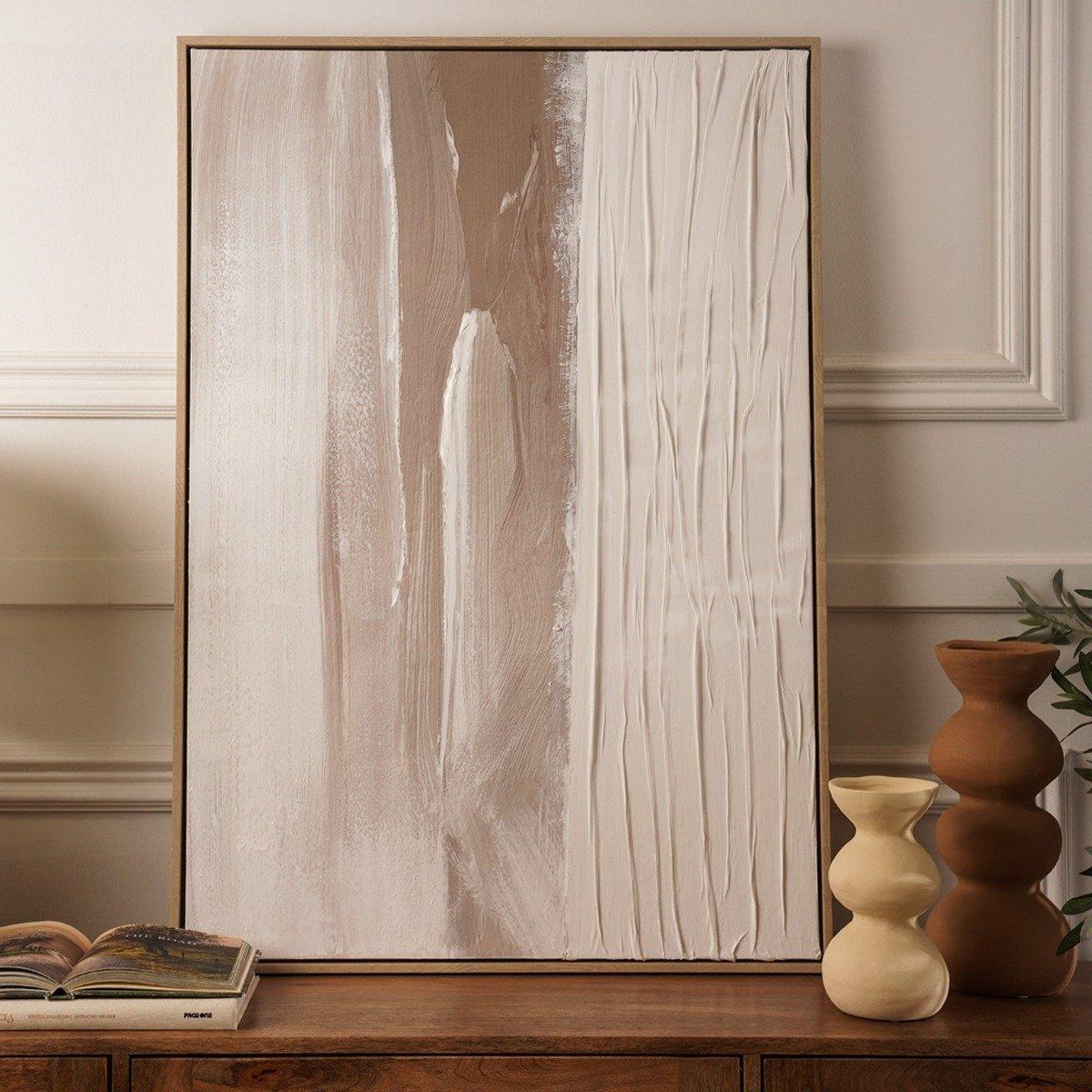 

Avo pleated framed art beige/white 70x100 cm