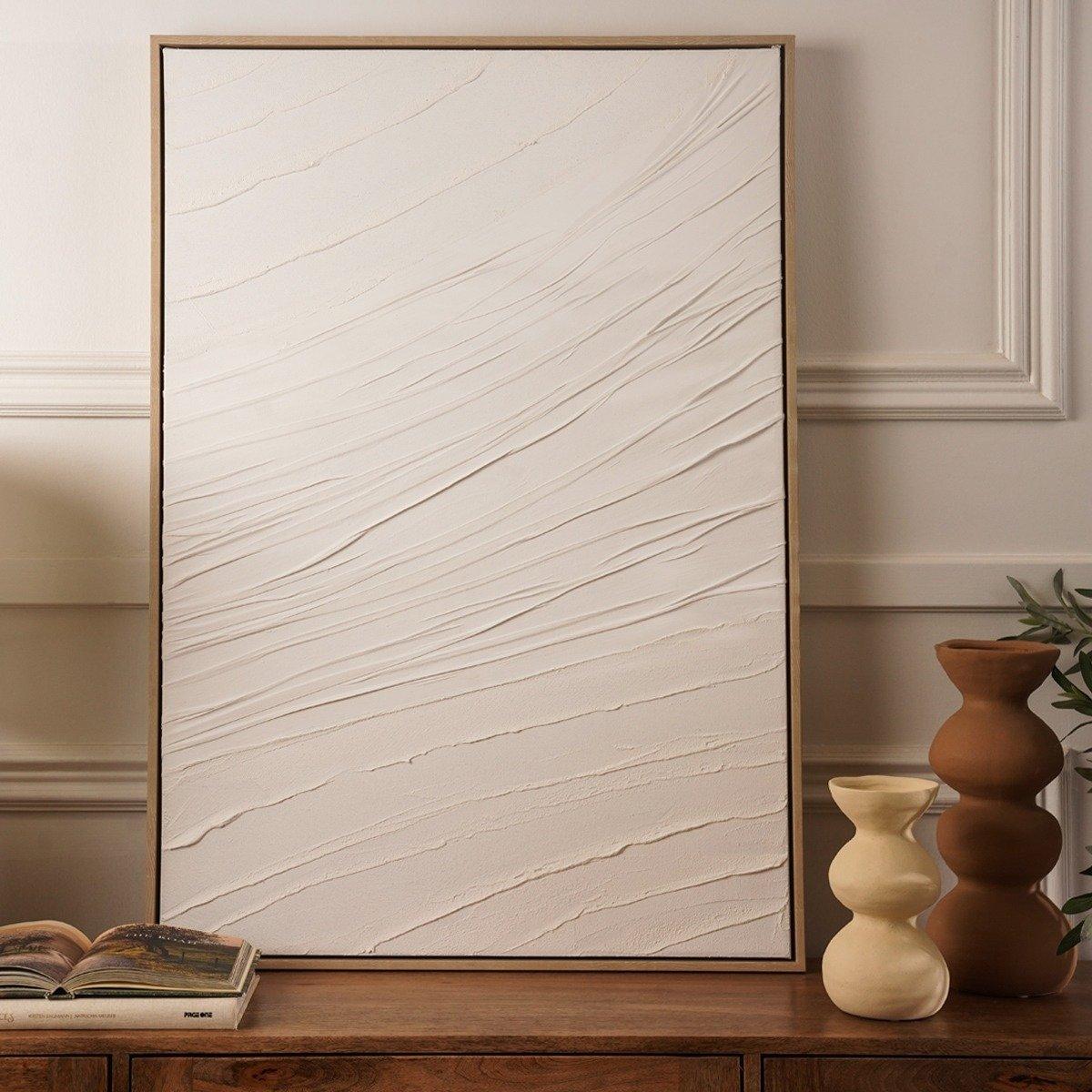 

Cora pleated framed art grey/white 70x100 cm