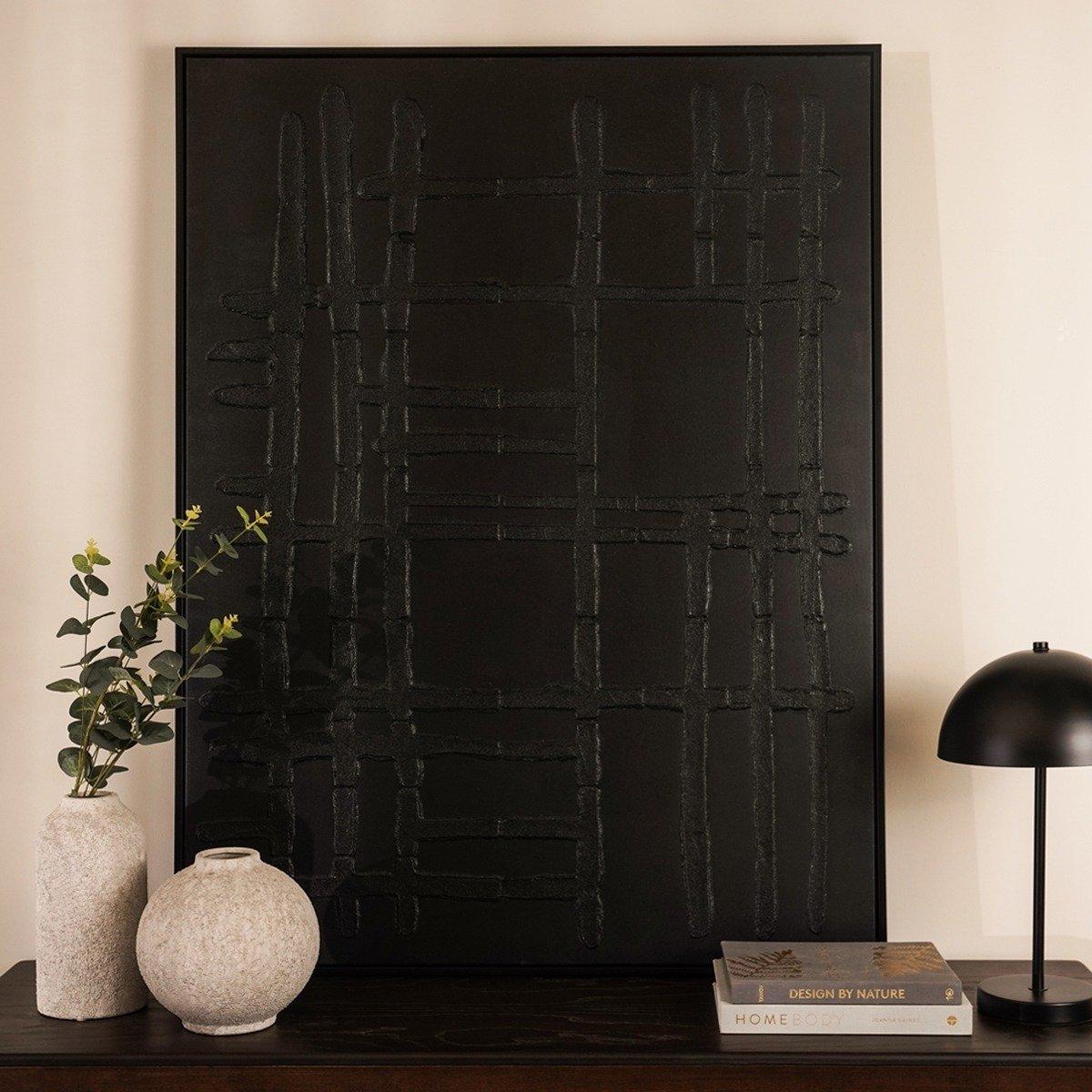 

Streak framed art black 90x120 cm