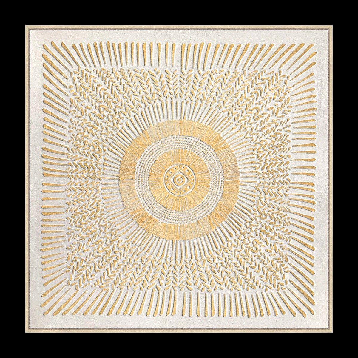 

Oia framed art with foil finish white 100x100cm