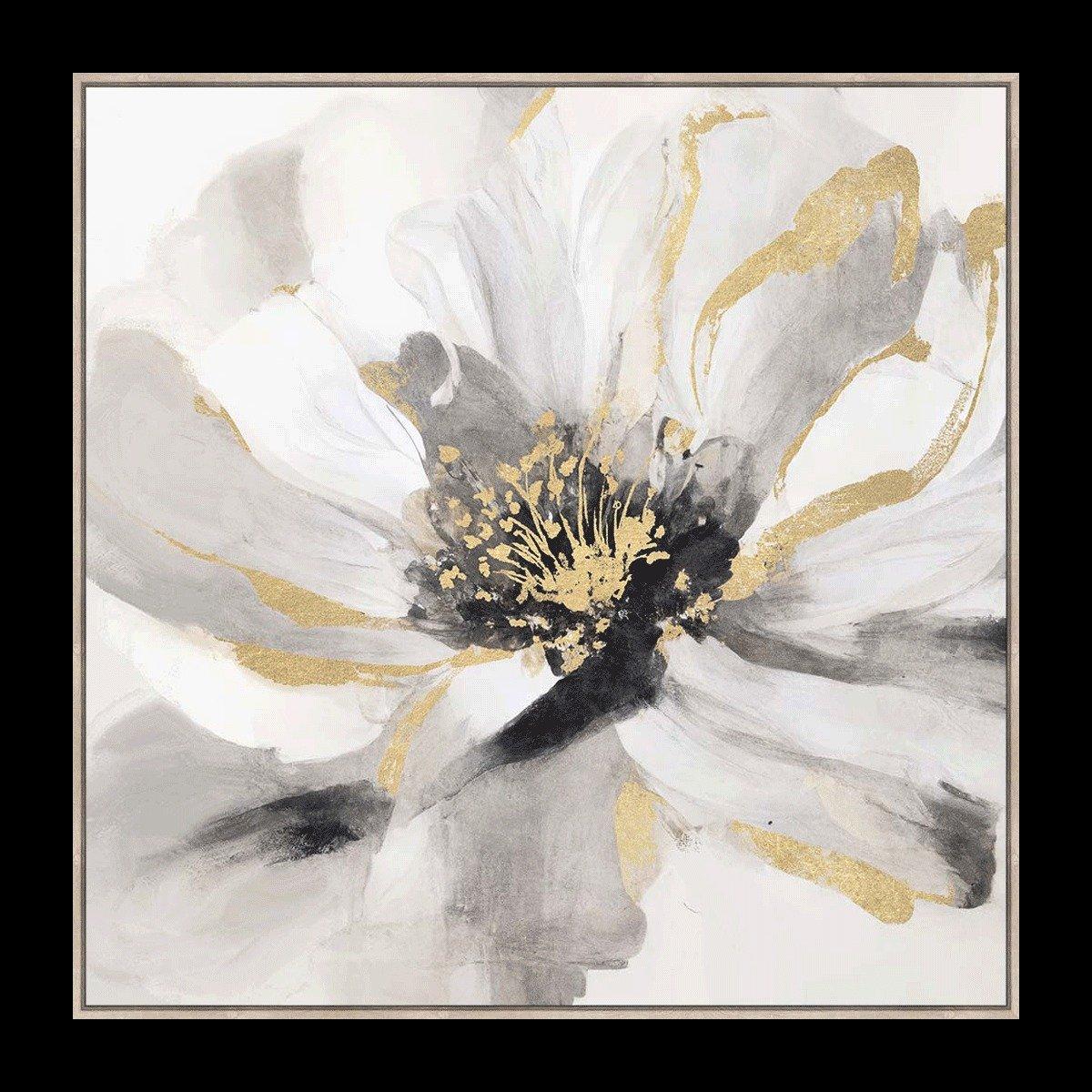 

Zane framed art with foil finish grey/gold 100x100 cm