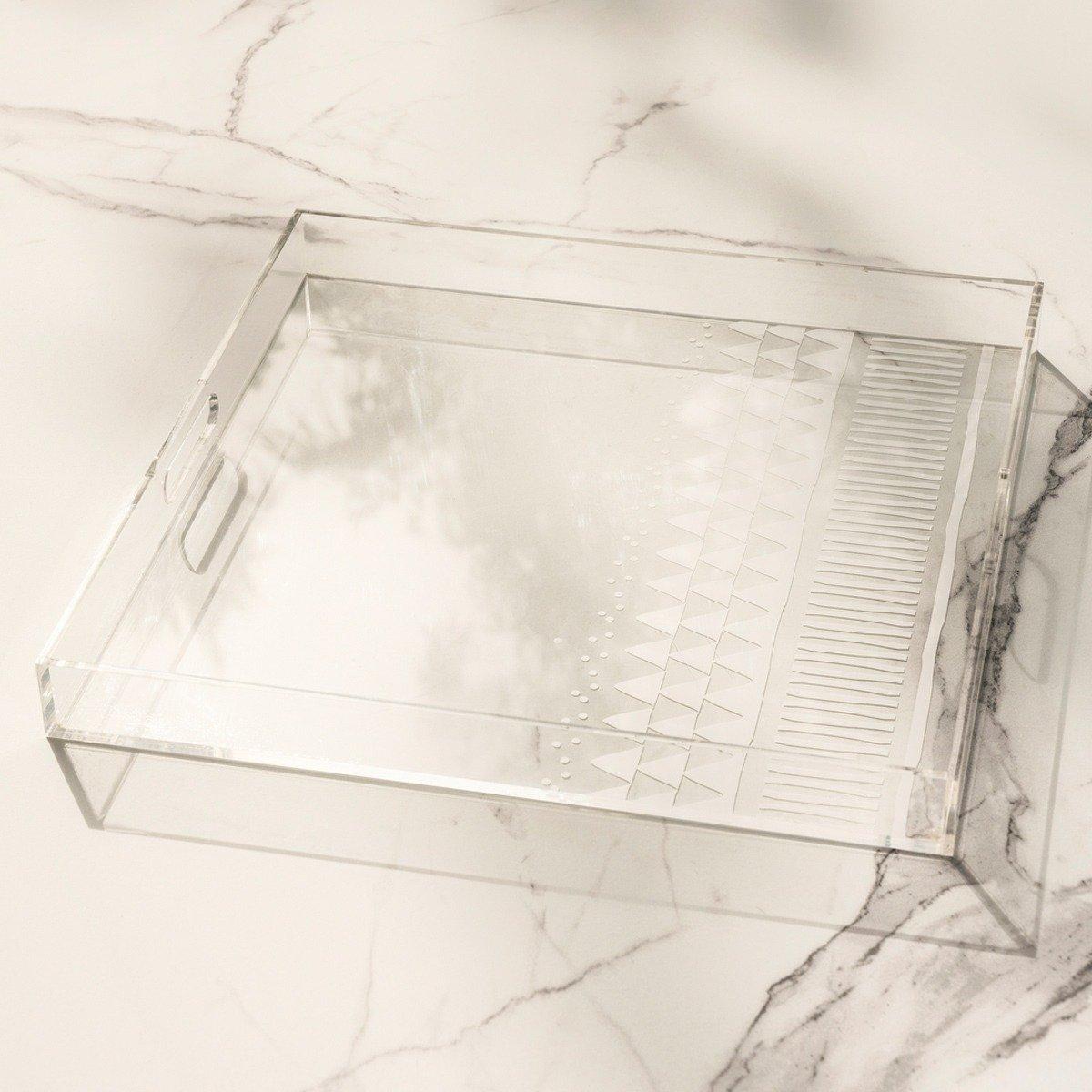 

Boho acrylic tray white 39x39 cm