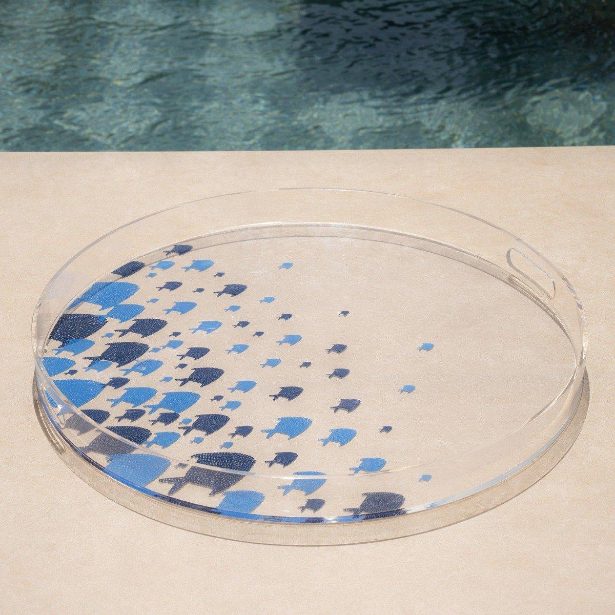 

Ohyamal acrylic round tray blue d45 cm