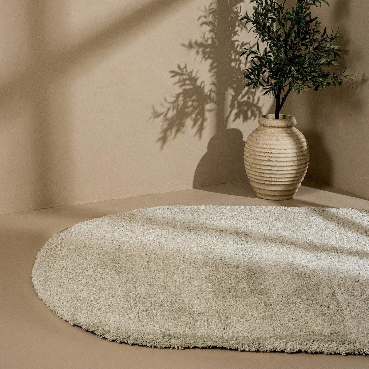 

Mia oval polyshaggy rug silver grey 170x230 cm