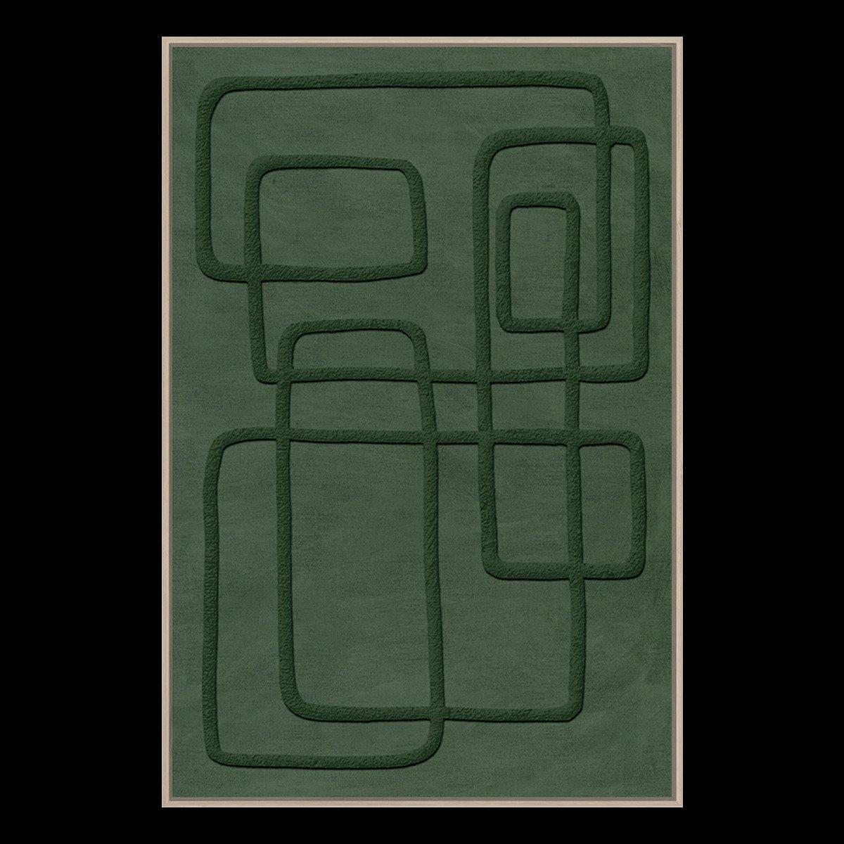 

Doodle framed art green 60x90 cm