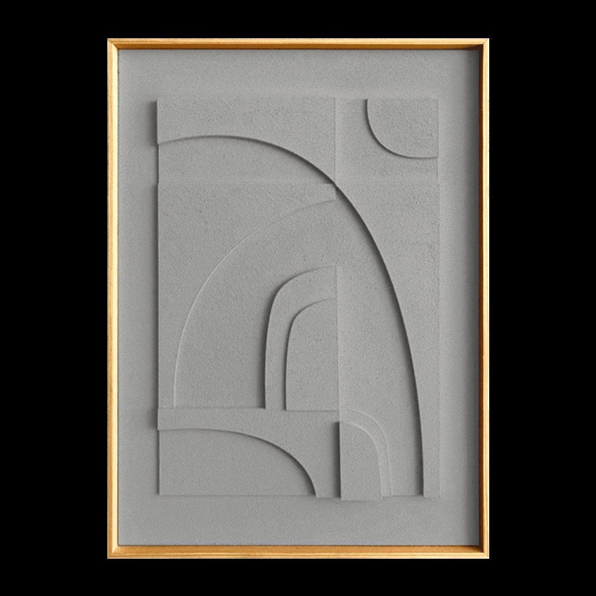 

Phil 3d art with relief grey 55x75 cm
