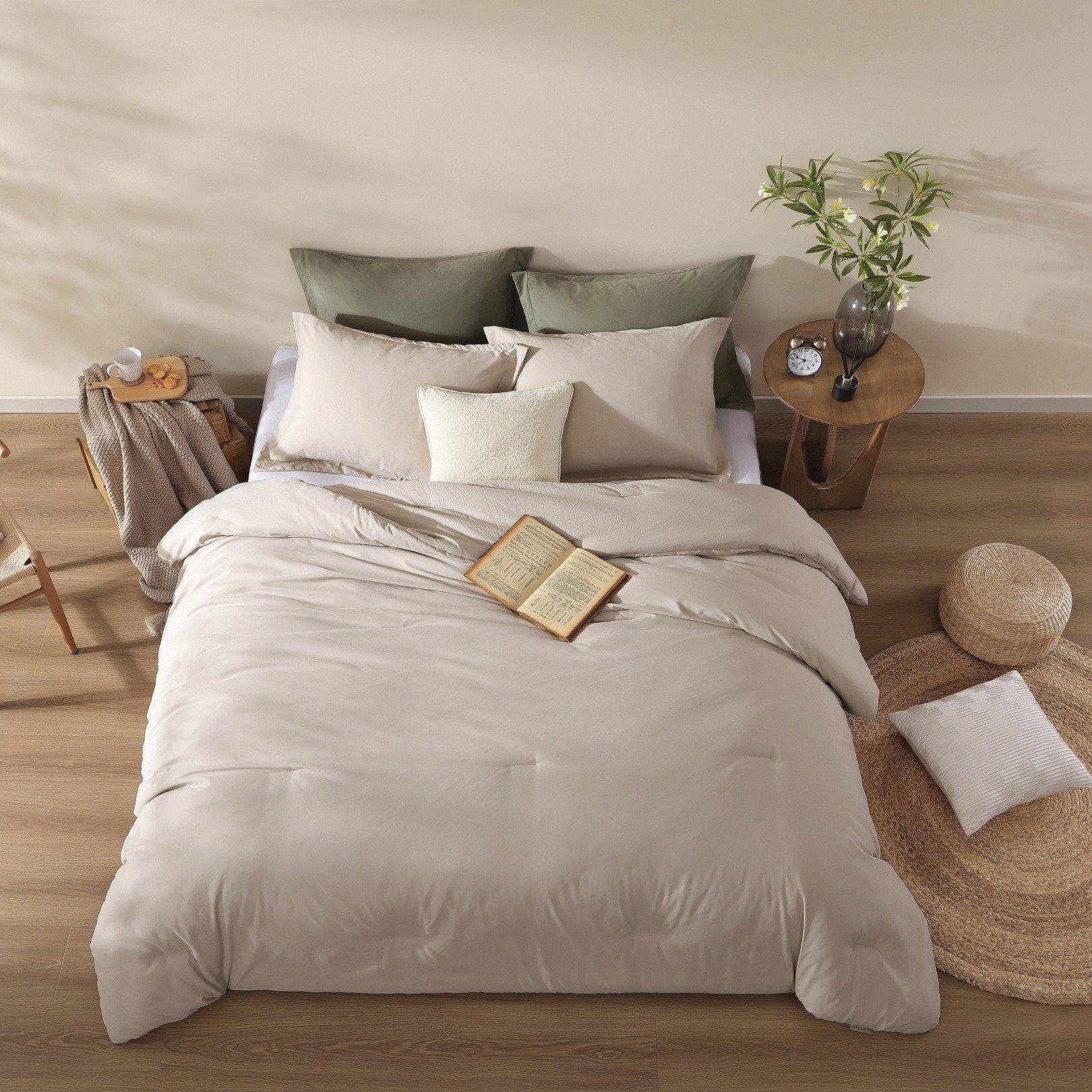 

Hello 5pcs bed in a bag comforter set beige 180x220 cm