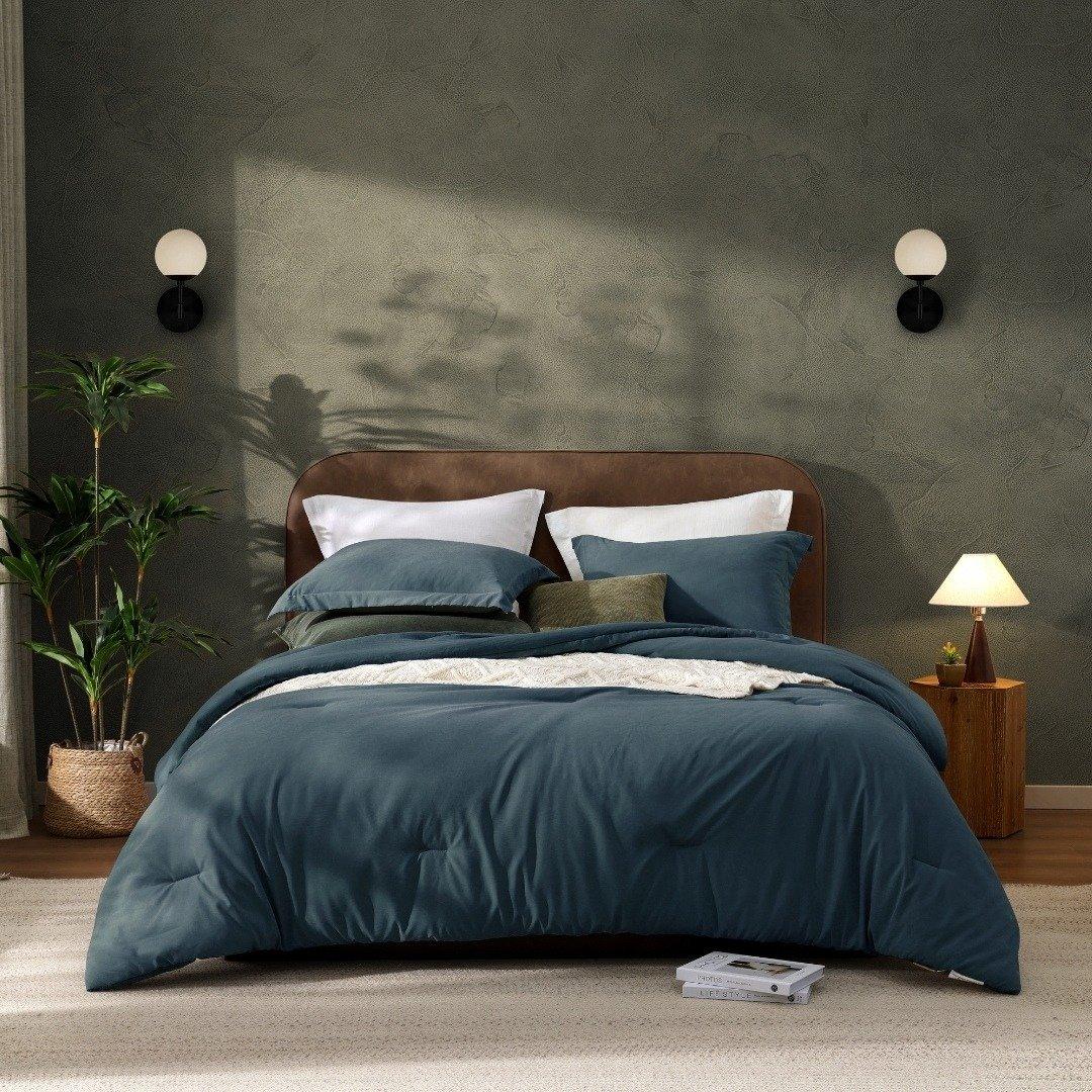 

Hello 5pcs bed in a bag comforter set blue 180x220 cm