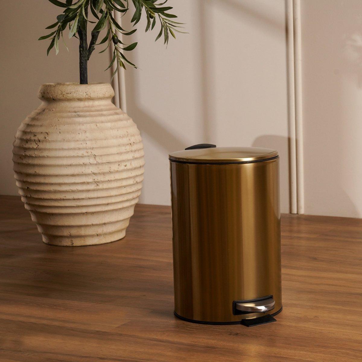 

Miya 12l waste bin gold 25x38. 5 cm