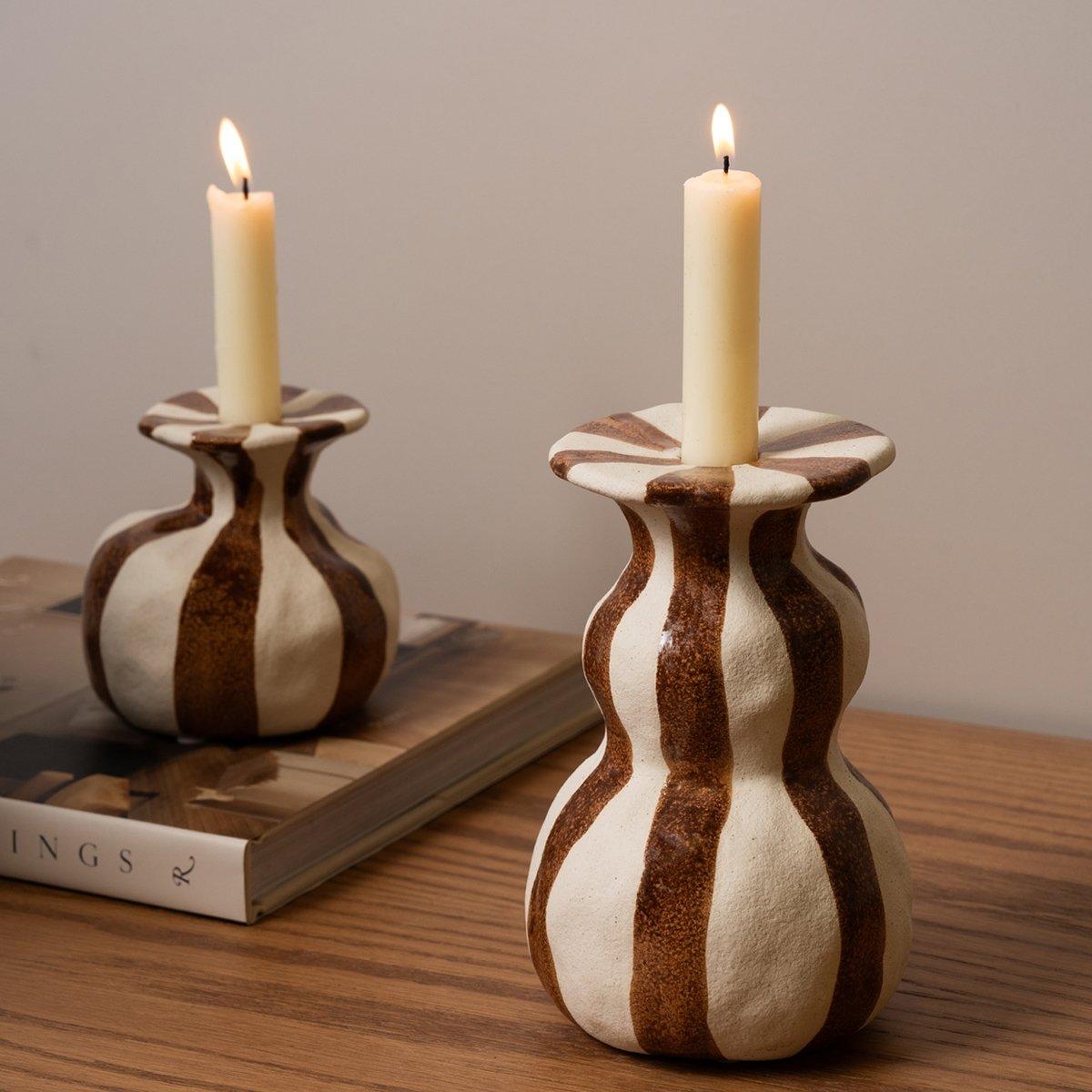 

Stripper candle holder brown 10. 4x10. 4x10 cm