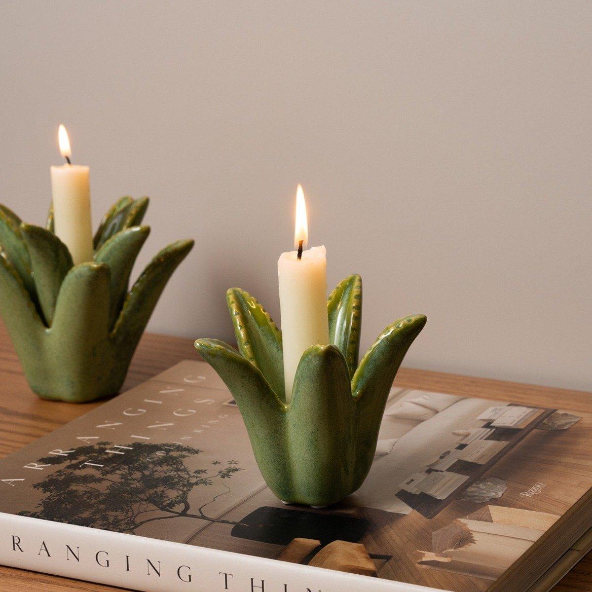 

Aloe vera candle holder green 9. 8x9. 5x8. 3 cm