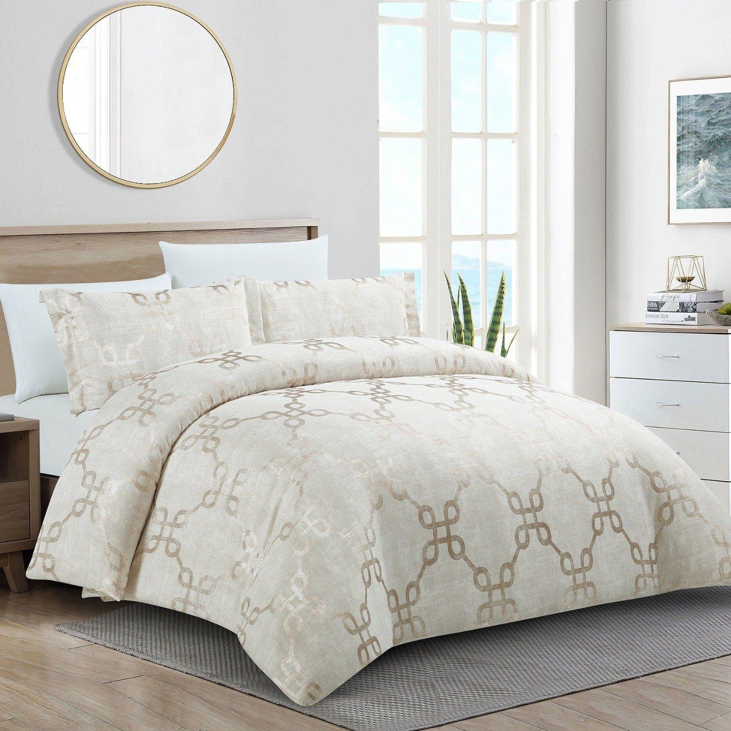 

Chain 5pcs luxury jacquard duvet cover set gold 240x260 cm