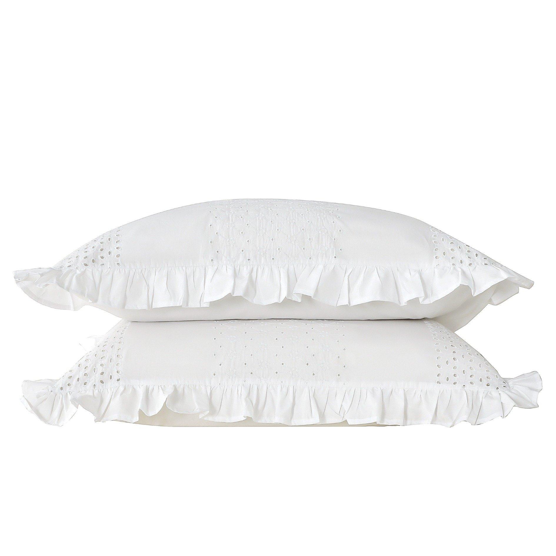 

Zeez 5pcs embroidered duvet cover set white 220x240 cm