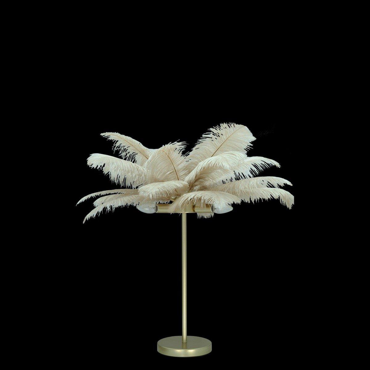 

Feather table lamp light gold h67. 94 cm