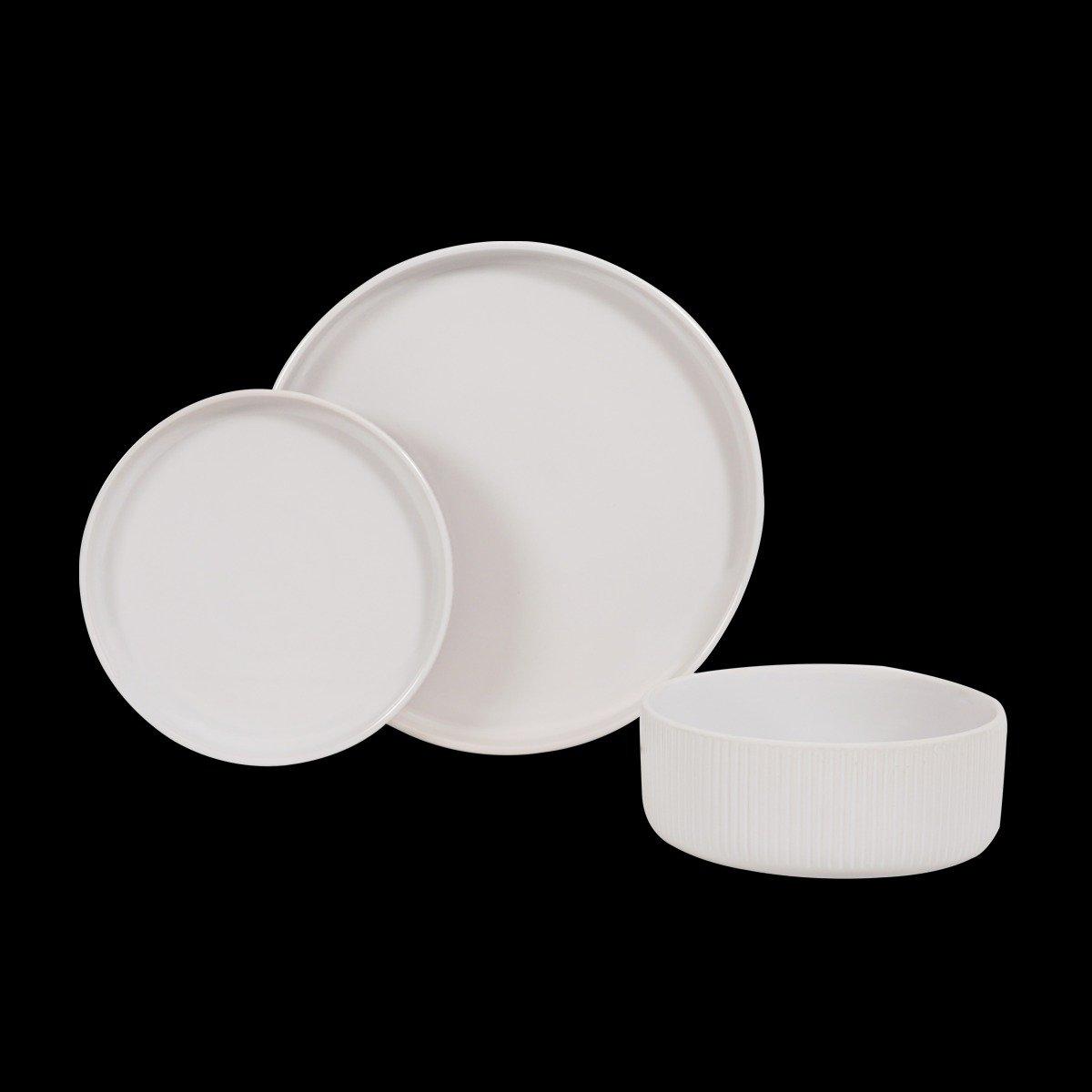 

Speckle stoneware dinner set 18pcs white