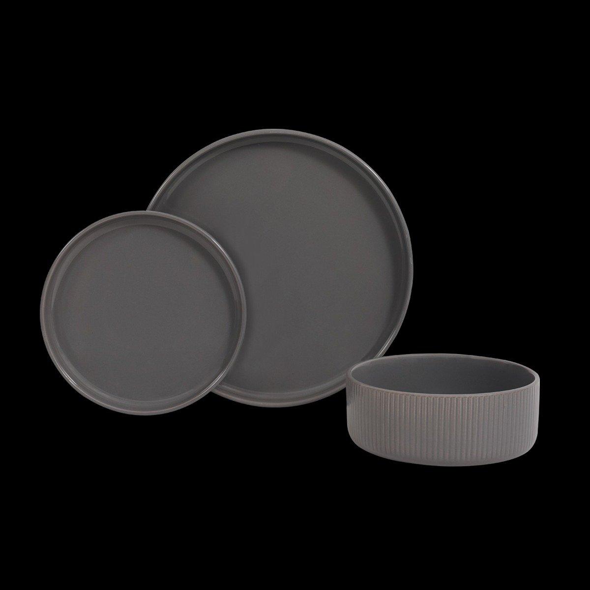 

Speckle stoneware dinner set 18pcs grey