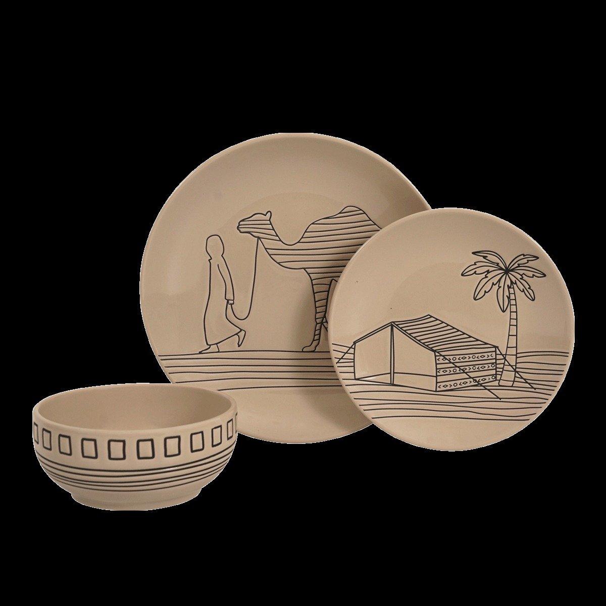 

Barri porcelain dinner set 18pcs beige