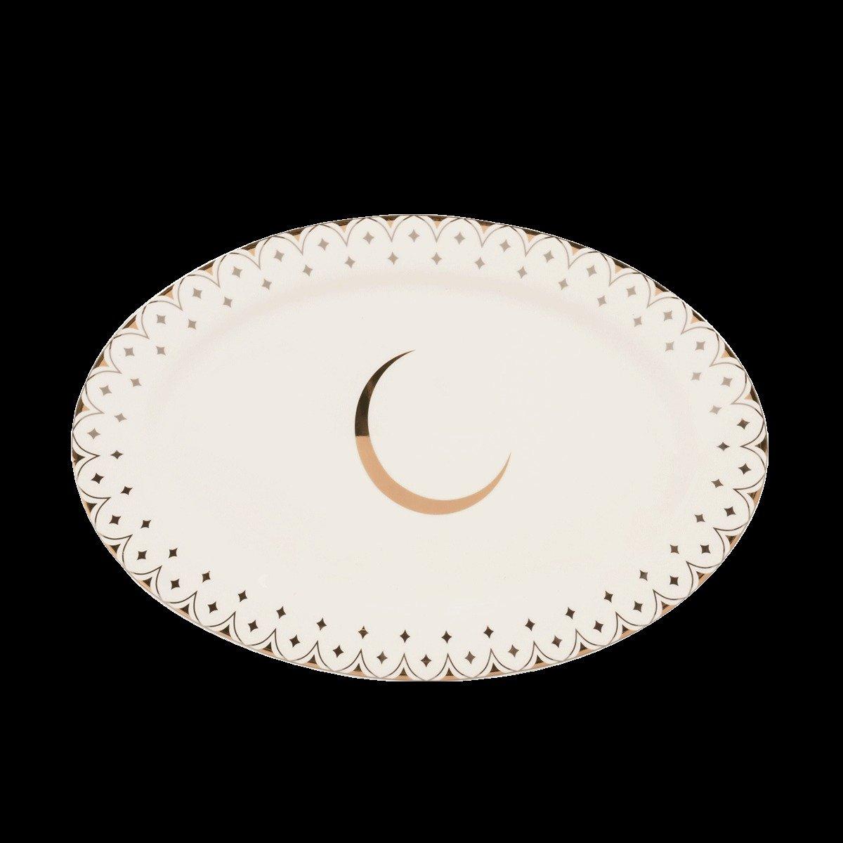 

Gamrah new bone serving plate 1pc gold