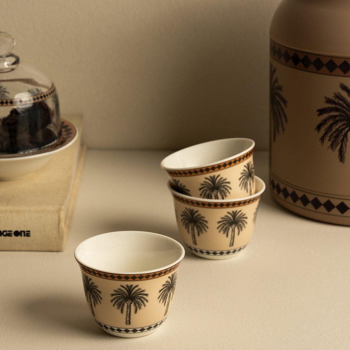 

Tamra new bone gahwa cup set 6pcs black