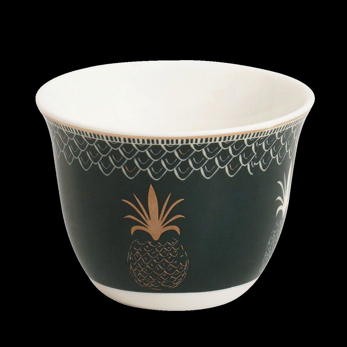 

Saify new bone gahwa cup set 6pcs green