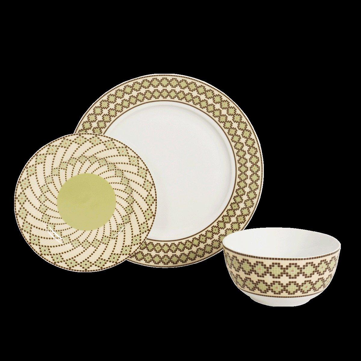 

Nasij porcelain dinner set 18pcs green
