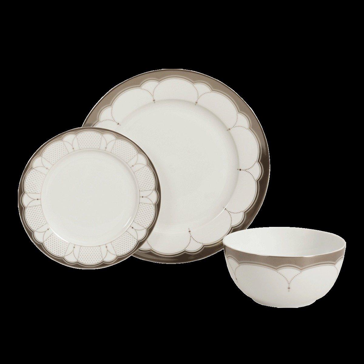 

Joury porcelain dinner set 18pcs silver