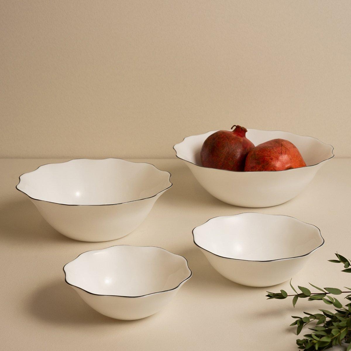 

Oppa glass serving bowl 4pcs silver
