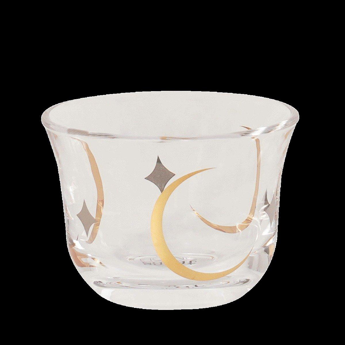 

Gamrah glass gahwa cup set 6pcs gold/silver