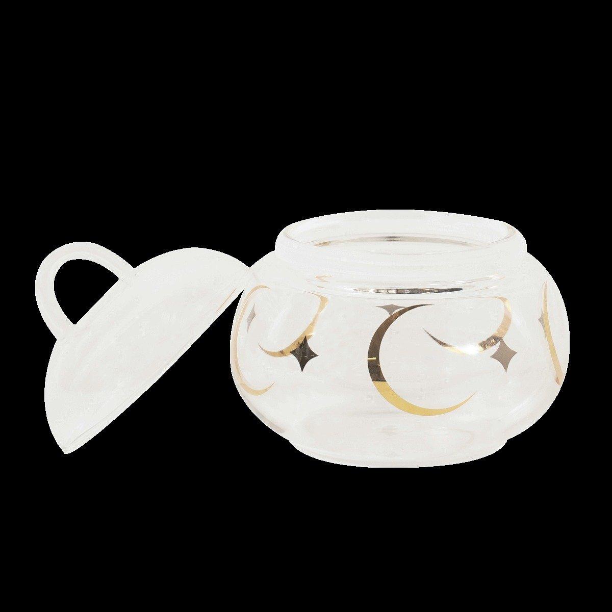 

Gamrah glass sugar pot 1pc gold/silver