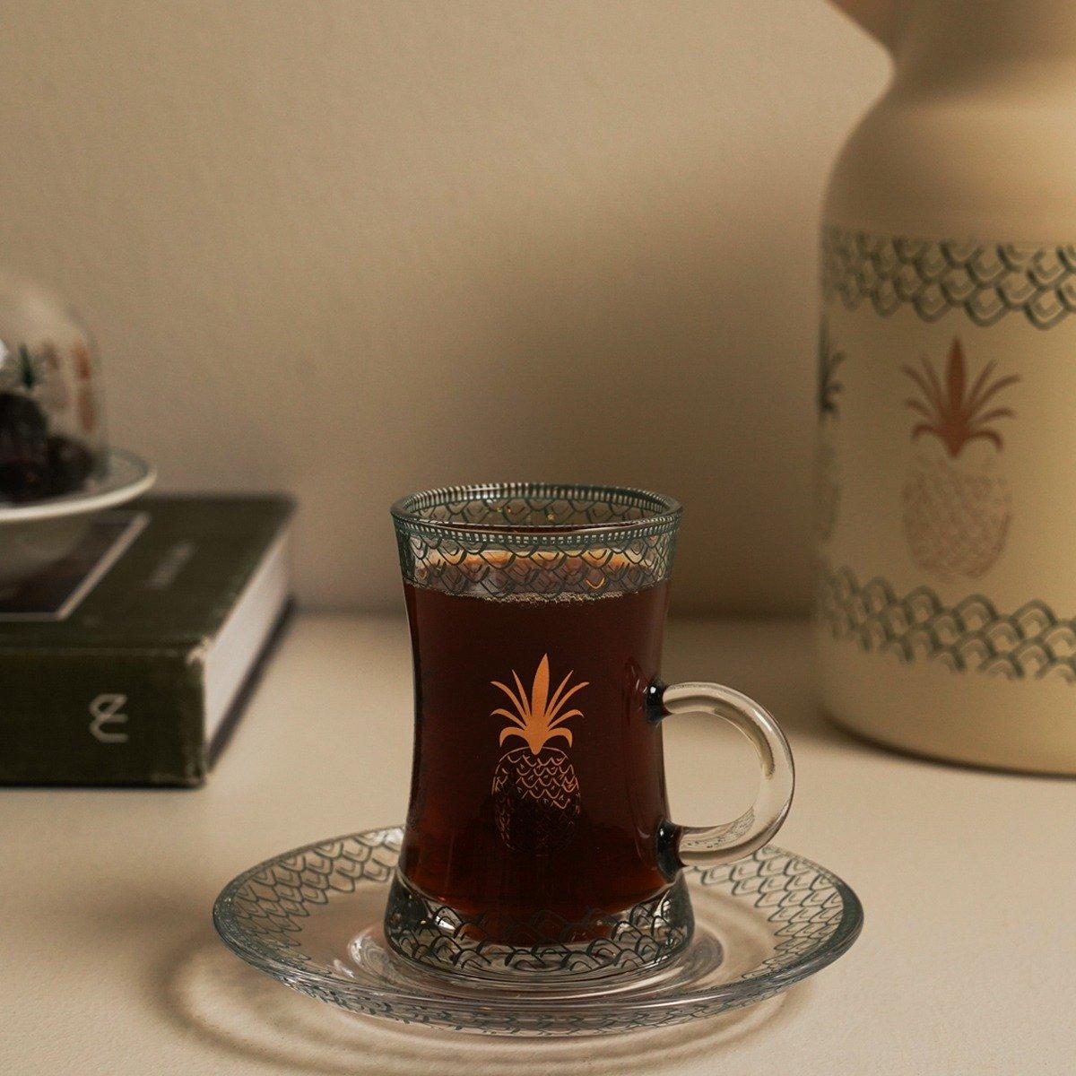 

Saify glass istikana set 6pcs green