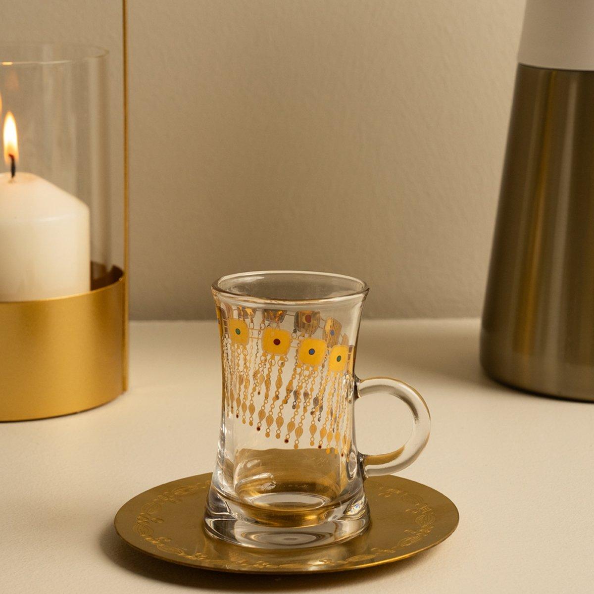 

Hamma glass istikana set 6pcs gold