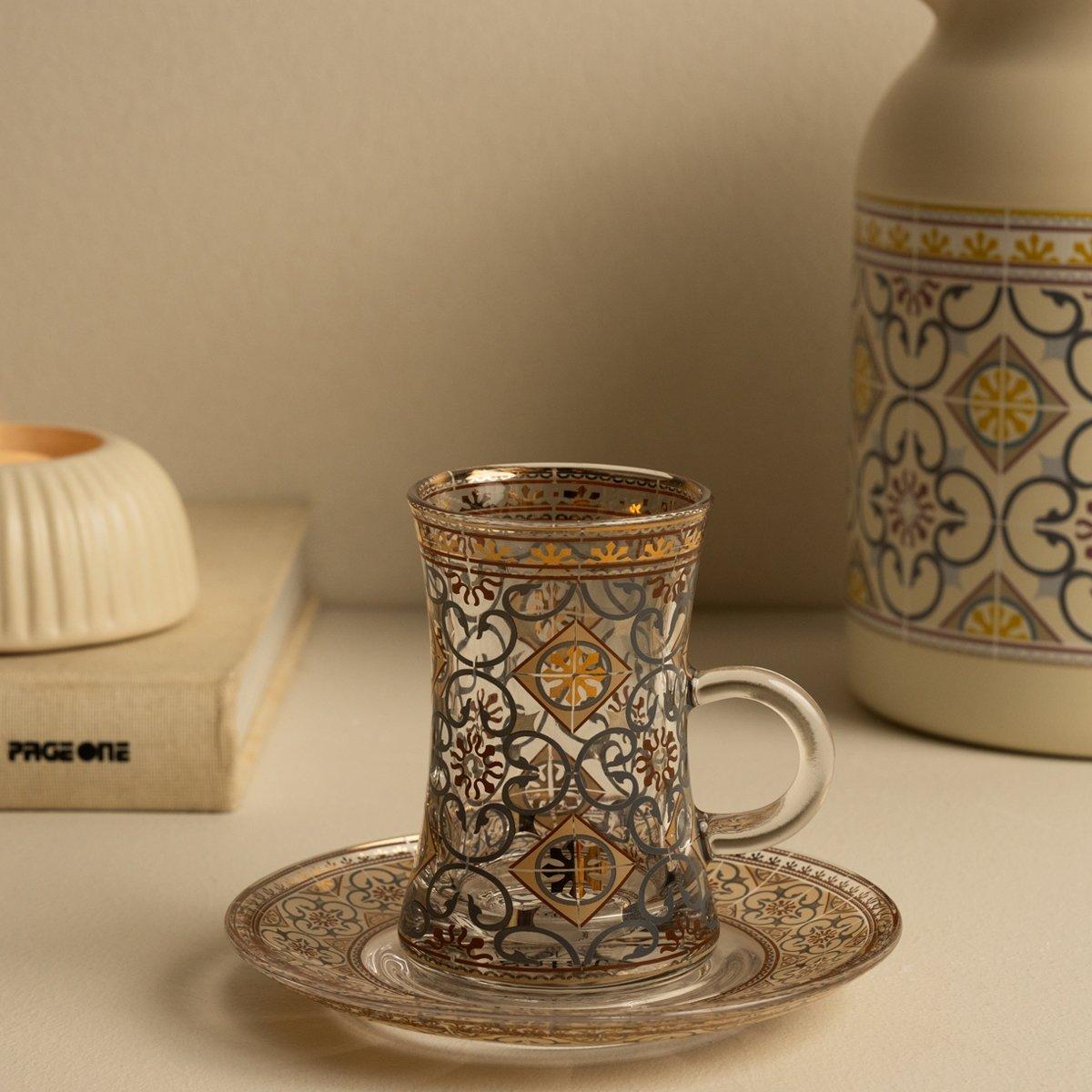 

Belleza glass istikana set 6pcs beige